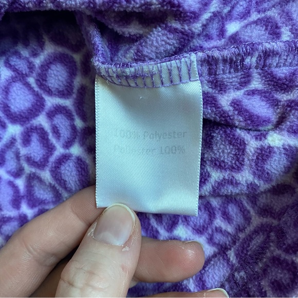 Hanna Andersson Purple Leopard Cheetah Quarter Zip Fleece - Picture 9 of 9